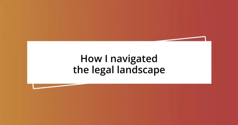 How I navigated the legal landscape