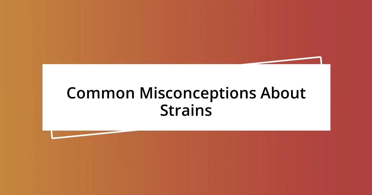 Common Misconceptions About Strains